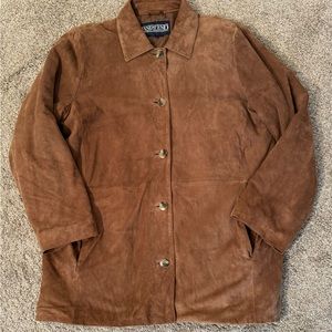 Lands End genuine suede car coat. Fully lined. Large.
